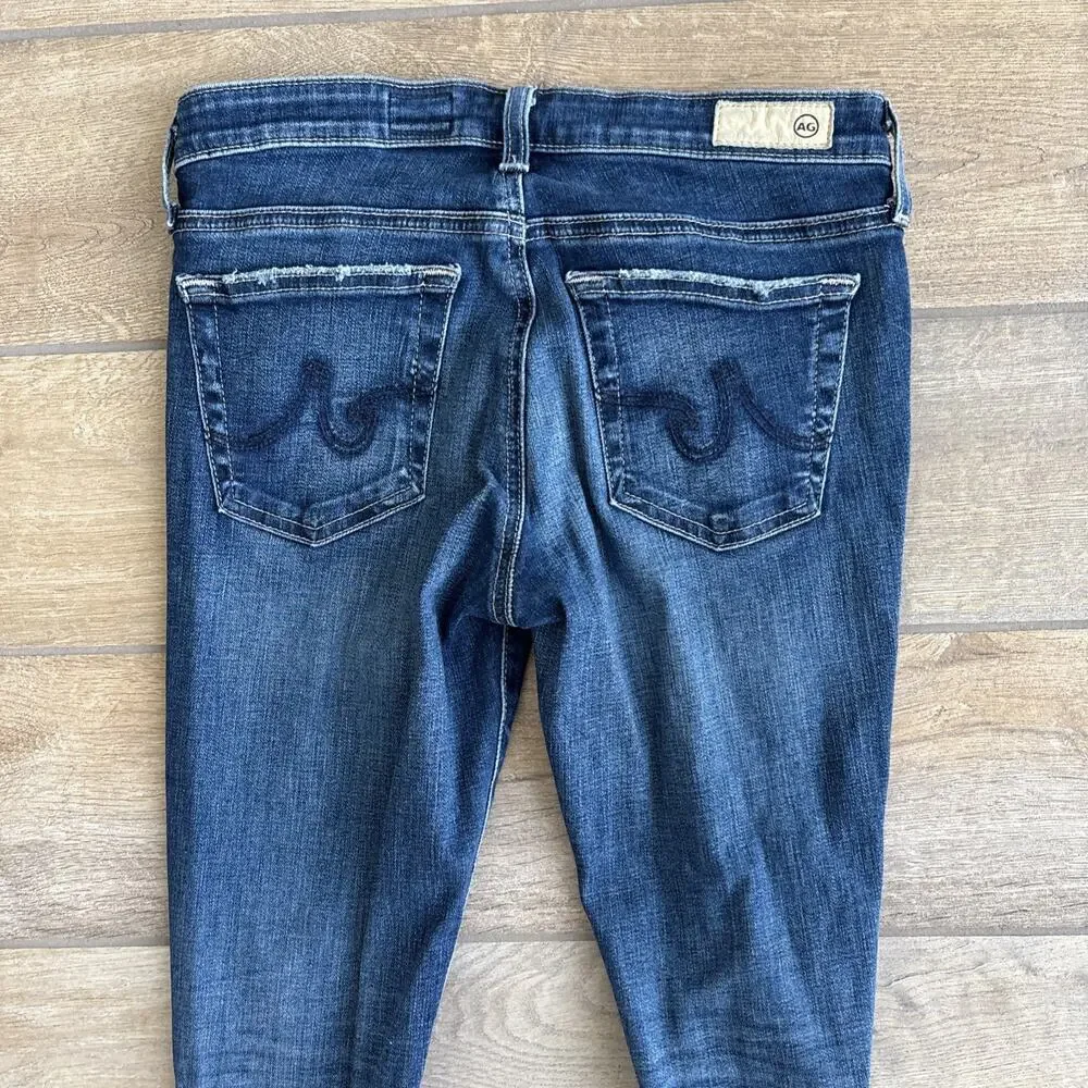 AG Adriano Goldschmied The Legging Ankle Jeans Womens 26 Blue Distressed Skinny